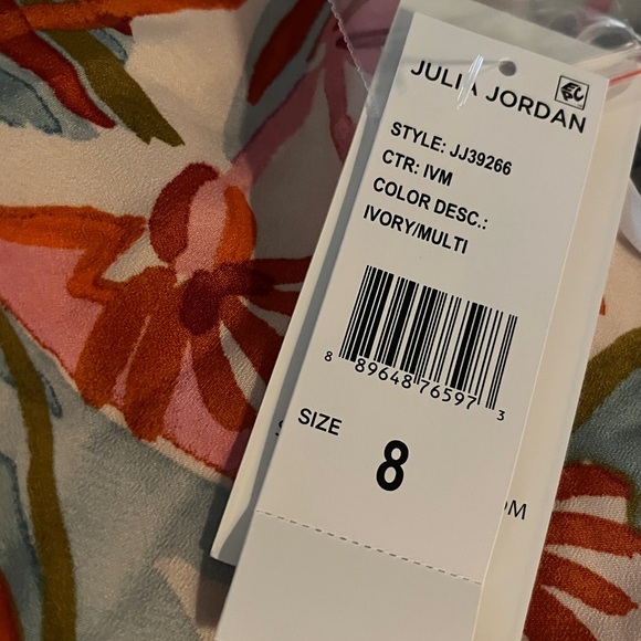 Julia Jordan Floral Print Halter High-Low Tulip Sleeveless Dress Size 8 NWT - Picture 4 of 4